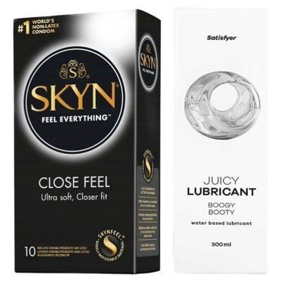 Набор Лубрикант Satisfyer Boogy Booty 300мл + SKYN Close Feel 10 шт SOS12718 фото