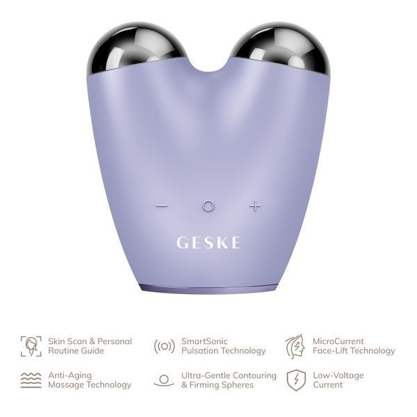 Мікрострумовий підтягувач обличчя GESKE MicroCurrent Face-Lifter 6в1 purple HB0134 фото