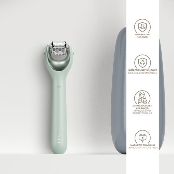 Электронный роллер для лица с микроиглами GESKE MicroNeedle Face Roller 9в1 green HB0195 фото