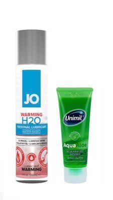 Набір лубрикантів System JO H2O WARMING (30 мл) + Unimil Aloe 80 мл LB189 фото