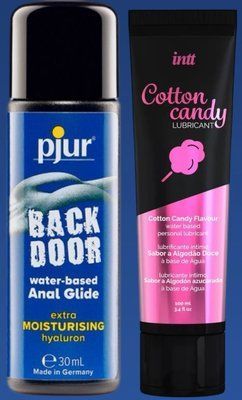 Набір лубрикантів pjur backdoor Comfort water glide 30 мл + Intt Cotton Candy (100 мл) LB408 фото