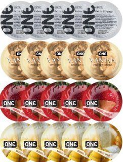 Набір з 20 шт ONE Extra strong + ONE 𝐕𝐀𝐍𝐈𝐒𝐇 𝐇𝐲𝐩𝐞𝐫𝐭𝐡𝐢𝐧 + ONE Chocolate Strawberry + ONE Banana Split SOS8197 фото