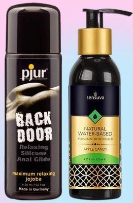 Набір лубрикантів pjur backdoor anal Relaxing jojoba silicone 30 мл + Sensuva Natural Water-Based Apple Candy (125мл) LB706 фото