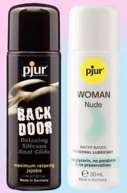 Набір лубрикантів pjur backdoor anal Relaxing jojoba silicone 30 мл + pjur Woman Nude 30 мл LB806 фото