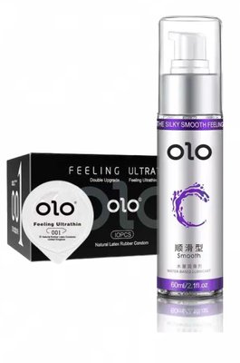 Набір OLO Feeling Ultrathin - ультратонкі -001 (пачка 10 штук) + Лубрикант OLO Smooth 60 мл OL10 фото