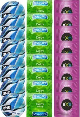 Набор 24 шт ONE Fresh Mint + Delay Infinity + EXS EXTRA SAFE SOS7502 фото