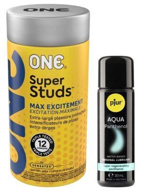Комплект 12 шт ONE Super Studs + Pjur Aqua Panthenol 30 мл SOS13118 фото