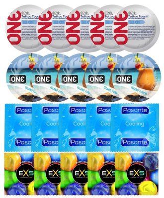 Набір 20 шт ONE Tattoo Touch + ONE Island Punch + Pasante Cooling + EXS BUBBLEGUM SOS7253 фото