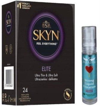 Набор из SKYN Elite (24 шт) + Жидкий вибратор 5th Paradise Liquid Vibrator &mdash; Леденец (10 мл) SOS10158 фото