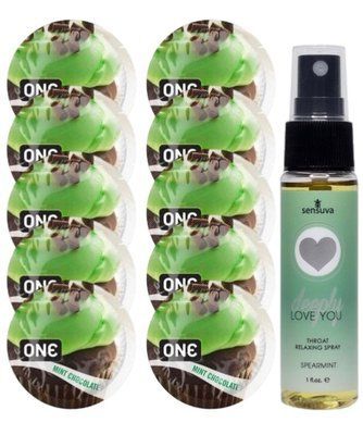 Комплект ONE Mint Chocolate 10 шт + Sensuva Deeply Love You Spearmint (29 мл) SOS13870 фото