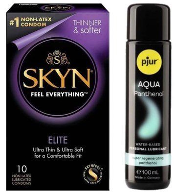 Комплект SKYN Elite 10 шт + Pjur Aqua Panthenol 100 мл SOS13169 фото