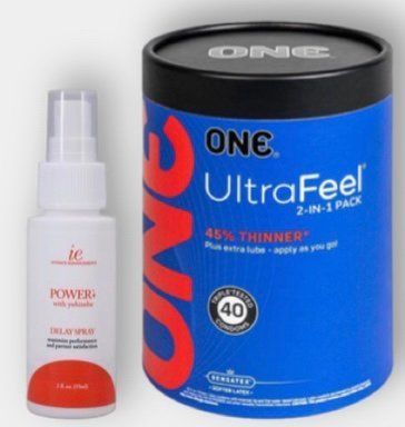 ONE Ultra Feel 40 шт - Пролонгатор Doc Johnson Power Delay Spray (59 мл) SOS6272 фото