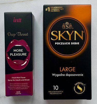 Комплект SKYN Large 10 шт + Спрей Intt Deep Throat Oral Spray (12 мл) SOS1399 фото