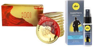 10шт. Olo Red Gold+ Пролонгувальний спрей pjur Superhero Ultimate Spray 20 мл SOS6649 фото