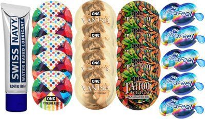 Набор из Swiss Navy Water-Based 10 мл + ONERibs + ONE Vanish + ONETattoo + ONE UltraFeel SOS8498 фото