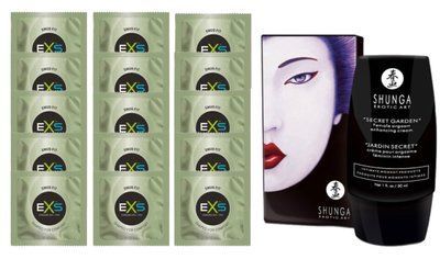 Комплект EXS Snug Fit 15 шт + Shunga Secret Garden, 30 мл SOS14922 фото