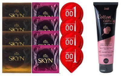 Комплект: Лубрикант Intt Cotton Candy (100 мл) + 8 шт SKYN + 4 шт OLO возбуждающее SOS10408 фото