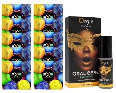 EXS BUBBLEGUM 10 шт + Orgie &ndash; Oral Ease Deepthroat Mint (15 мл) SOS14020 фото