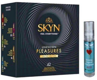 Набор из SKYN Pleasures (42 шт) + Жидкий вибратор 5th Paradise Liquid Vibrator &mdash; Леденец (10 мл) SOS10058 фото