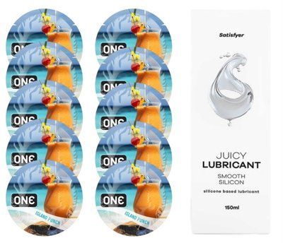 Набор One Island Punch 10 шт. + Лубрикант Satisfyer Smooth Silicon 150 мл SOS12417 фото