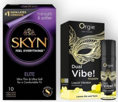 SKYN Elite 10 шт + Orgie Dual Vibe! Lemon Gin And Tonic 15 мл SOS6903 фото