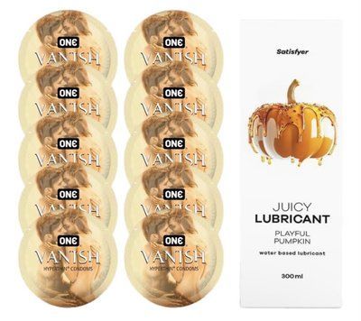 Комплект ONE 𝐕𝐀𝐍𝐈𝐒𝐇 10 шт. + Лубрикант Satisfyer Juicy Lubricant Playful Pumpkin (300 мл) SOS12167 фото