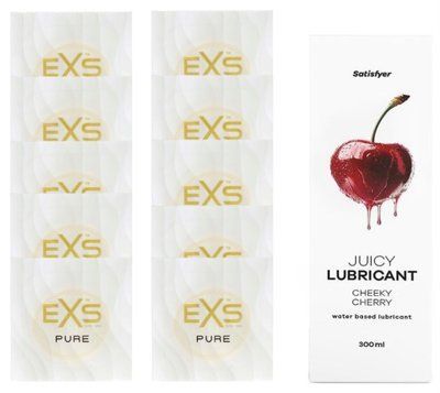 Набір: EXS Pure 10 шт. + Лубрикант Satisfyer Cheeky Cherry 300 мл SOS11211 фото