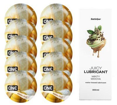 ONE Banana Split 10шт. + Лубрикант Satisfyer Minty Mocha 300 мл SOS12468 фото