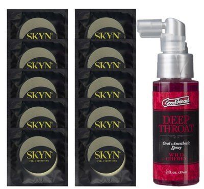 Комплект SKYN Pina Colada 10 шт + Doc Johnson GoodHead DeepThroat Spray Wild Cherry (59 мл) SOS13719 фото