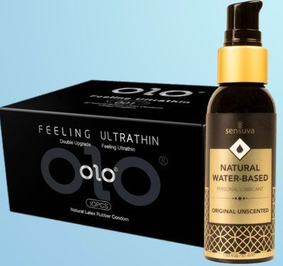 Набір OLO - ультратонкі -001 ( 10 штук) + Лубрикант Sensuva &mdash; Natural Water-Based (57 мл) SOS4511 фото