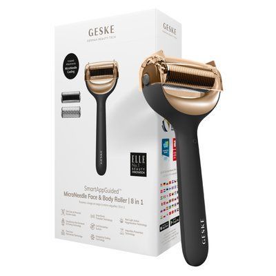 Електронний ролер для обличчя та тіла з мікроголками GESKE MicroNeedle Face&Body Roller 8в1 gray HB0196 фото