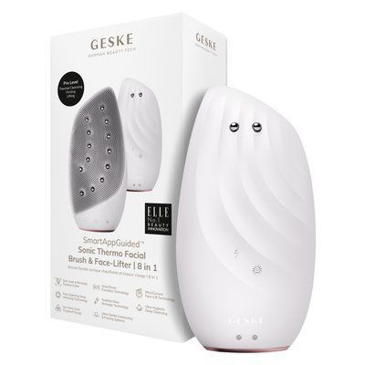 Очищувальна щітка для обличчя GESKE Sonic Thermo Facial Brush&Face-Lifter 8в1 starlight HB0088 фото