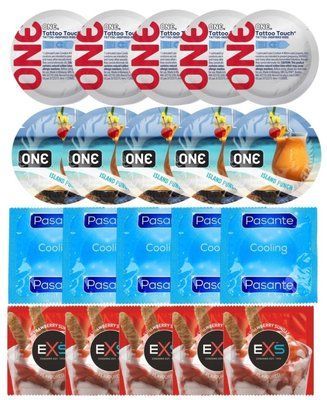 Набір 20 шт ONE Tattoo Touch + ONE Island Punch + Pasante Cooling + EXS STRAWBERRY SUNDAE SOS7254 фото