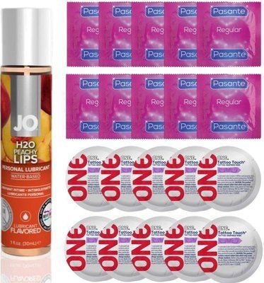 Набор 20 шт Pasante Regular и ONE Tattoo Touch + System JO H2O &mdash; Peachy Lips (30 мл) SOS4858 фото