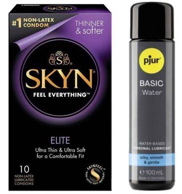 Комплект SKYN Elite 10 шт + Pjur Basic Waterbased 100 мл SOS13170 фото