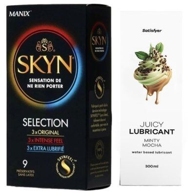 Набор Лубрикант Satisfyer Minty Mocha 300мл + SKYN Selection 9 шт. SOS12820 фото
