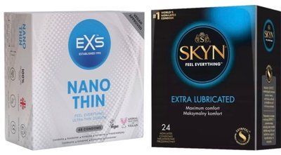 Набор с 24 шт SKYN Extra Lube + EXS NANO THIN 48 шт SOS7951 фото
