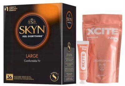 Набор из SKYN Large (36 шт) + Жидкий вибратор Friday Bae XCITE (15 мл) SOS9959 фото