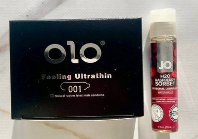 Набір OLO Feeling Ultrathin 001 10шт + Змазка System JO H2O &mdash; Raspberry Sorbet (30 мл) SOS2151 фото