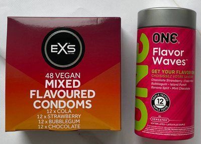 НАБІР резинок ONE Flavor Waves 12 шт - EXS Mixed Flavoured 48 шт SOS3151 фото