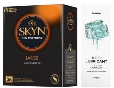Набор Лубрикант Satisfyer Cooling Comfort 300 мл + SKYN Large 36 шт SOS12770 фото