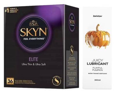 XКомплект Лубрикант Satisfyer Juicy Playful Pumpkin 300 мл + Skyn Elite 36 шт SOS12870 фото