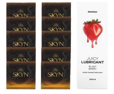 Комплект SKYN passion daiquiri 10 шт. + Лубрикант Satisfyer Juicy Lubricant Blast Berry 300 мл SOS12620 фото