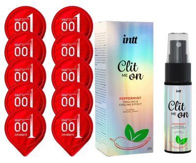 Комплект OLO 001 (червоні) 10 шт + Intt Clit Me On Peppermint Cooling Effect 12 мл SOS14221 фото