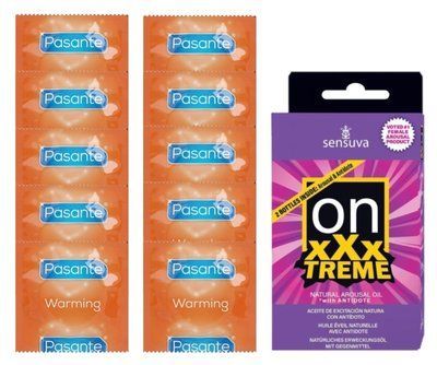 Комплект Pasante Warming 10 шт + Sensuva ON xXxTREME Arousal Oil with Antidote (5 мл + 5 мл) SOS14271 фото