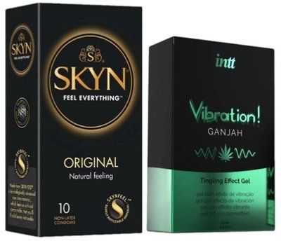 Набір з SKYN Original (10 шт) + Рідкий вібратор Intt Vibration Ganjah (15 мл) SOS9909 фото