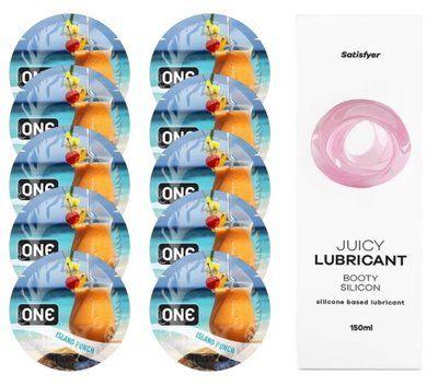 Набор One Island Punch 10 шт. + Лубрикант Satisfyer Booty Silicon 150 мл SOS12418 фото