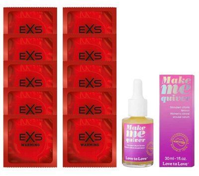 Комплект EXS Warming 10 шт + Make Me Quiver 30 мл SOS14322 фото