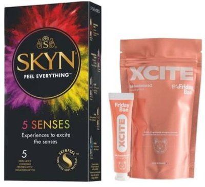 Набор из SKYN 5 Senses + Гель для пар XCITE, 15 мл Friday Bae SOS9649 фото