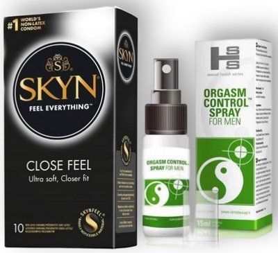 Набор из SKYN Close Feel (10 шт) + Пролонгатор Orgasm Control Spray 15 мл SOS8949 фото